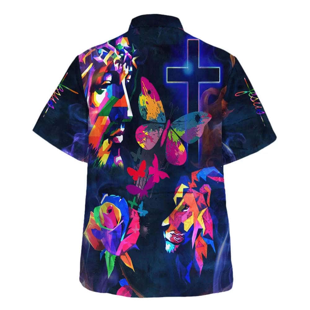 Colorful Jesus Lion Christian Hawaiian Shirt Colorful Jesus Lion Christian Hawaiian Shirt