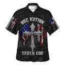 One Nation Under God American Flag With Cross Wings Christian Hawaiian Shirt