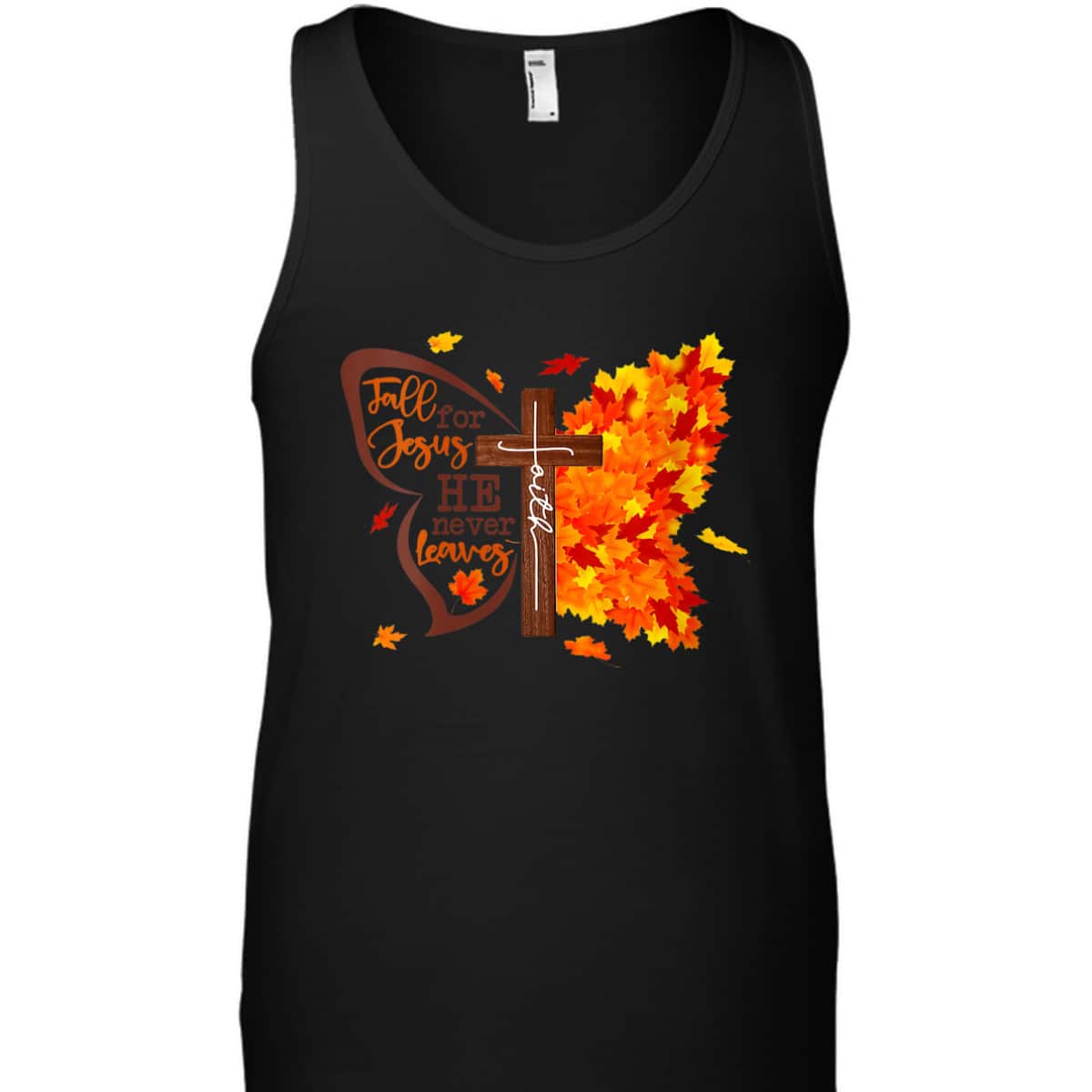 Fall For Jesus He Never Leaves Butterfly Christian Faith Thanksgiving Halloween T-Shirt Fall For Jesus He Never Leaves Butterfly Christian Faith Thanksgiving Halloween T-Shirt