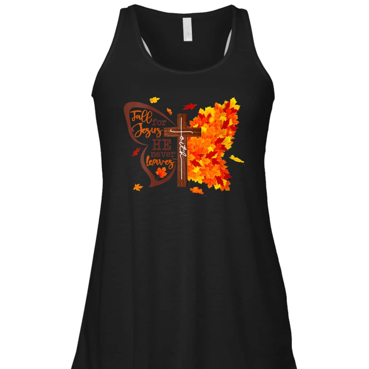 Fall For Jesus He Never Leaves Butterfly Christian Faith Thanksgiving Halloween T-Shirt Fall For Jesus He Never Leaves Butterfly Christian Faith Thanksgiving Halloween T-Shirt