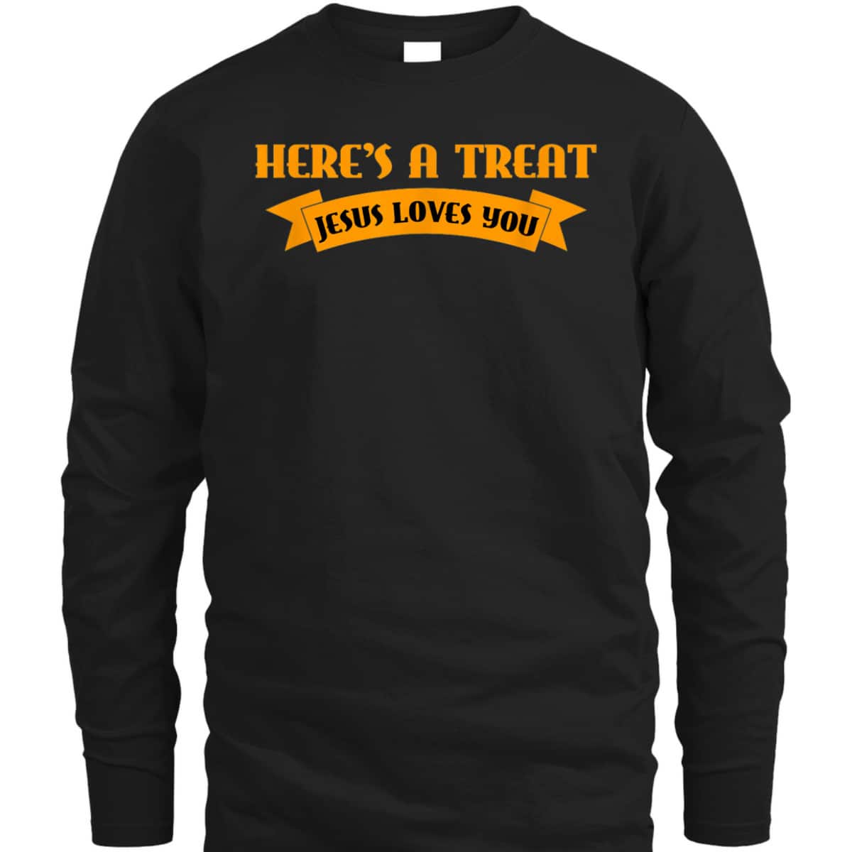 Christian Halloween Jesus Halloween Here's A Treat Jesus Loves You T-Shirt