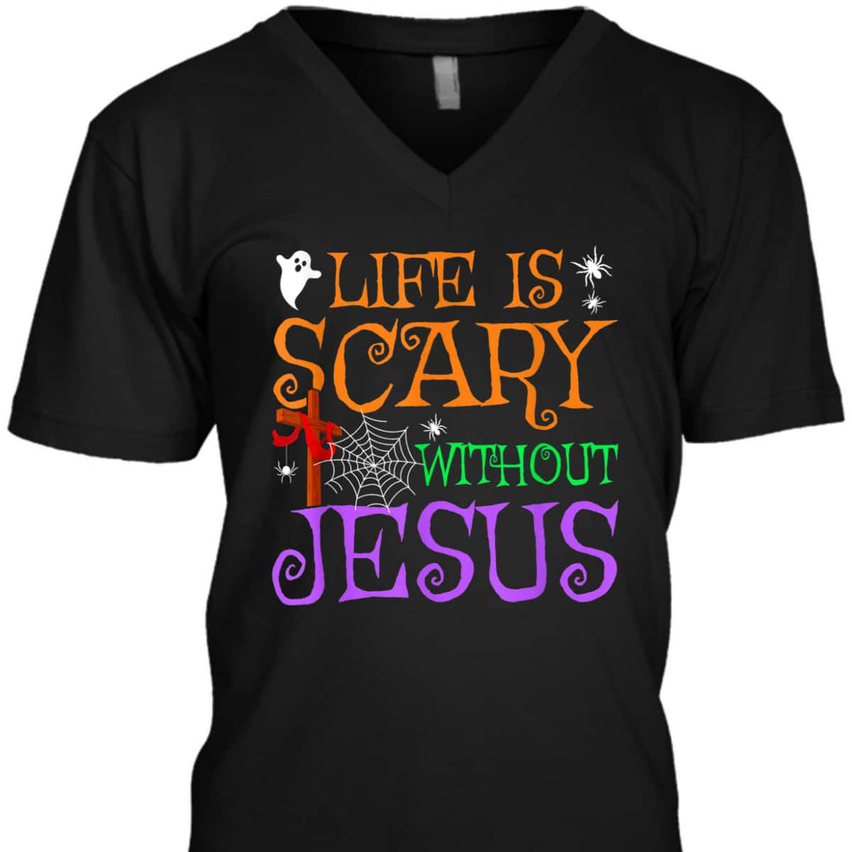 Life Without Jesus Is Scary Fall Christian Halloween Jesus T-Shirt