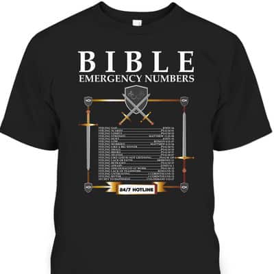 Bible Emergency Numbers Hotline Cool Christian Bible Verse T-Shirt