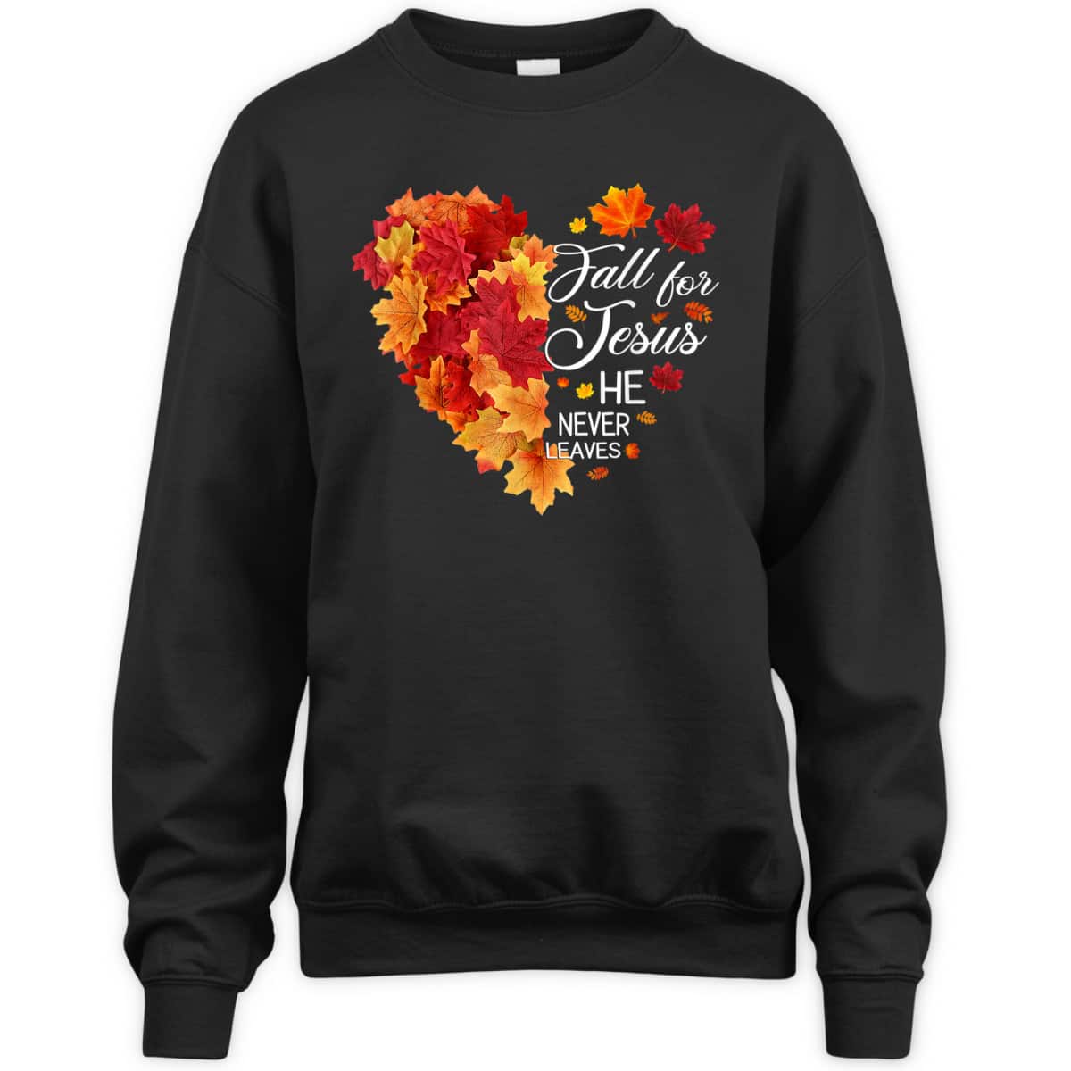 Heart Fall Leaves Fall For Jesus He Never Leaves Christian Thanksgiving Halloween T-Shirt Heart Fall Leaves Fall For Jesus He Never Leaves Christian Thanksgiving Halloween T-Shirt