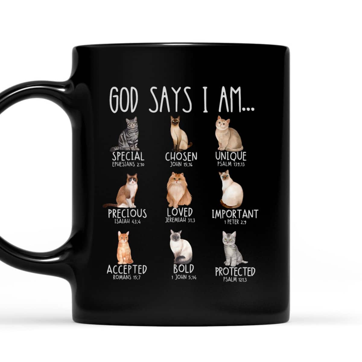God Says I Am Cat Mom Dad Christian Jesus Bible Verse T-Shirt God Says I Am Cat Mom Dad Christian Jesus Bible Verse T-Shirt