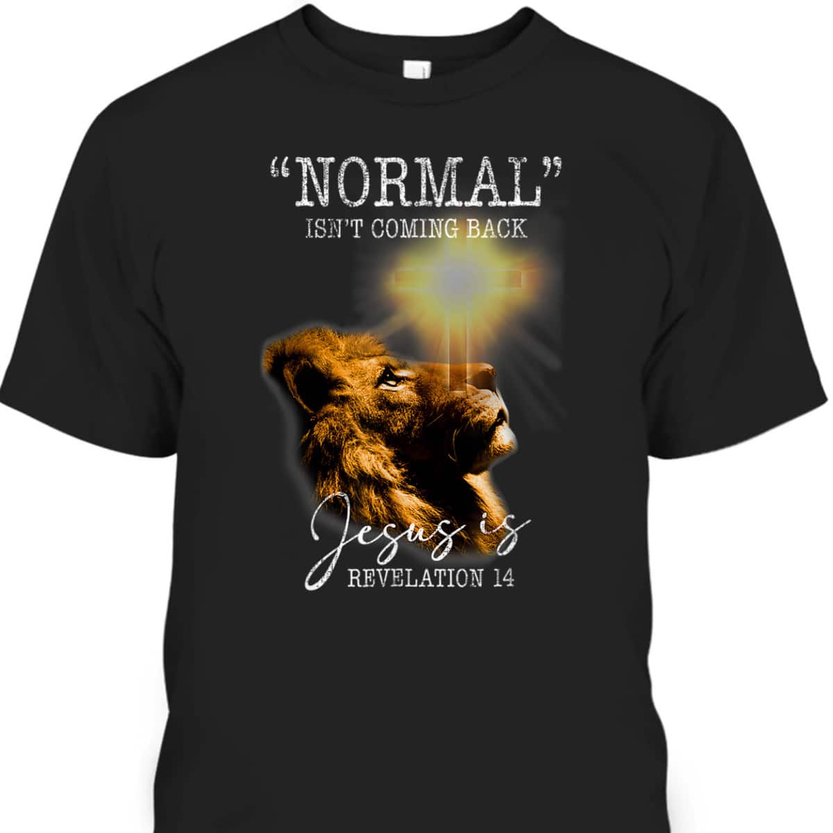 Normal Isn't Coming Back But Jesus Is Lion Bible Verse Cross Christian T-Shirt Normal Isn't Coming Back But Jesus Is Lion Bible Verse Cross Christian T-Shirt