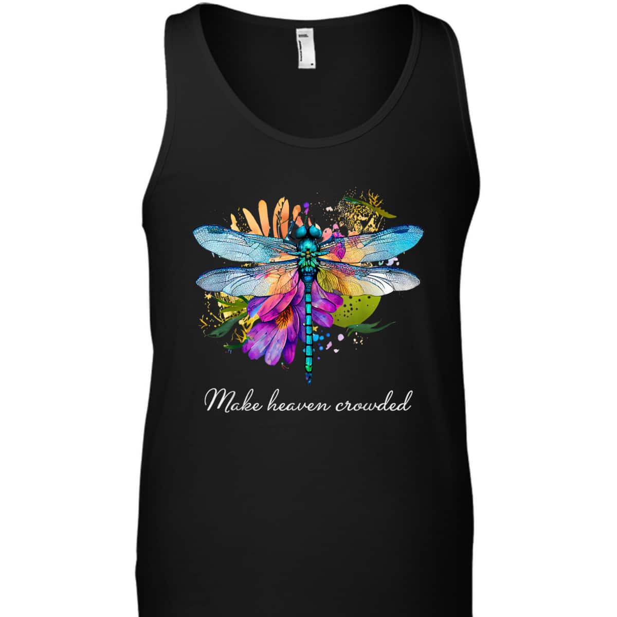 Make Heaven Crowded Floral Dragonfly Christian Summer T-Shirt Make Heaven Crowded Floral Dragonfly Christian Summer T-Shirt