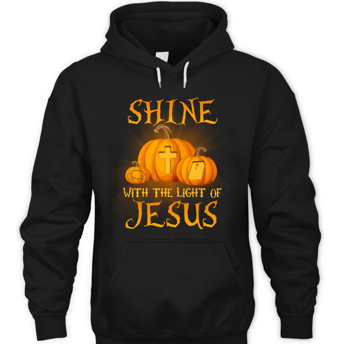 Shine With The Light Of Jesus Christian Halloween Pumpkin T-Shirt