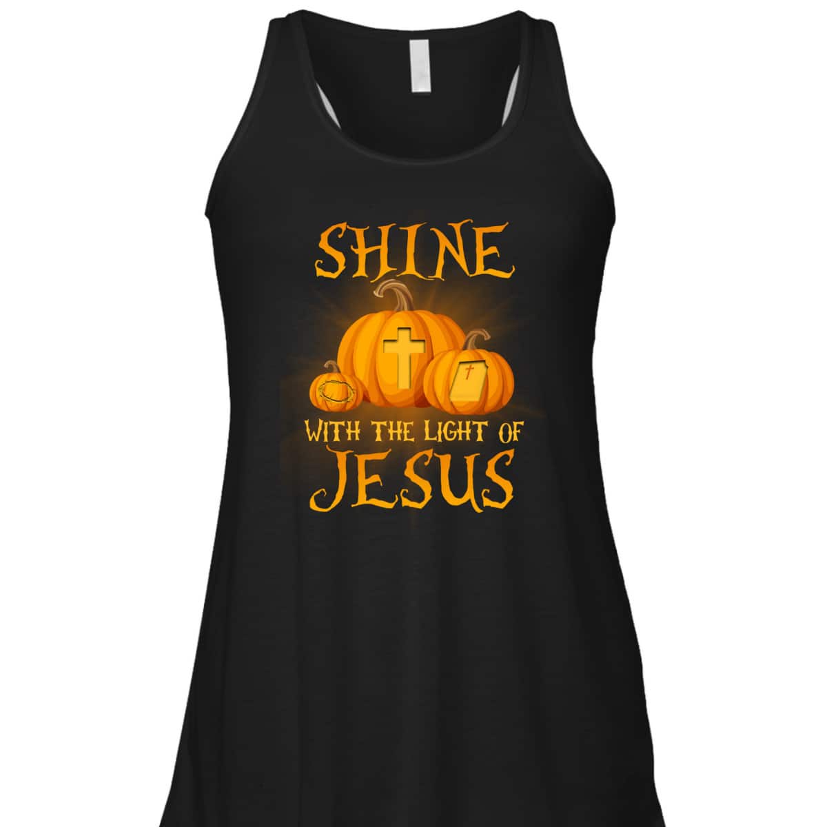 Shine With The Light Of Jesus Christian Halloween Pumpkin T-Shirt Shine With The Light Of Jesus Christian Halloween Pumpkin T-Shirt
