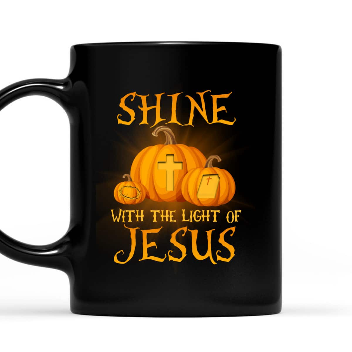 Shine With The Light Of Jesus Christian Halloween Pumpkin T-Shirt