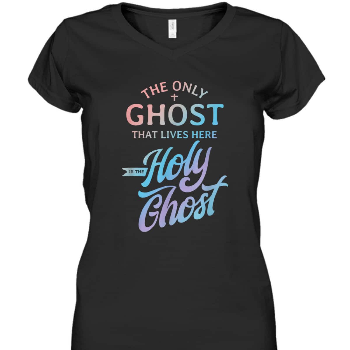 The Only Ghost That Lives Here Is The Holy Ghost Christian Halloween T-Shirt The Only Ghost That Lives Here Is The Holy Ghost Christian Halloween T-Shirt