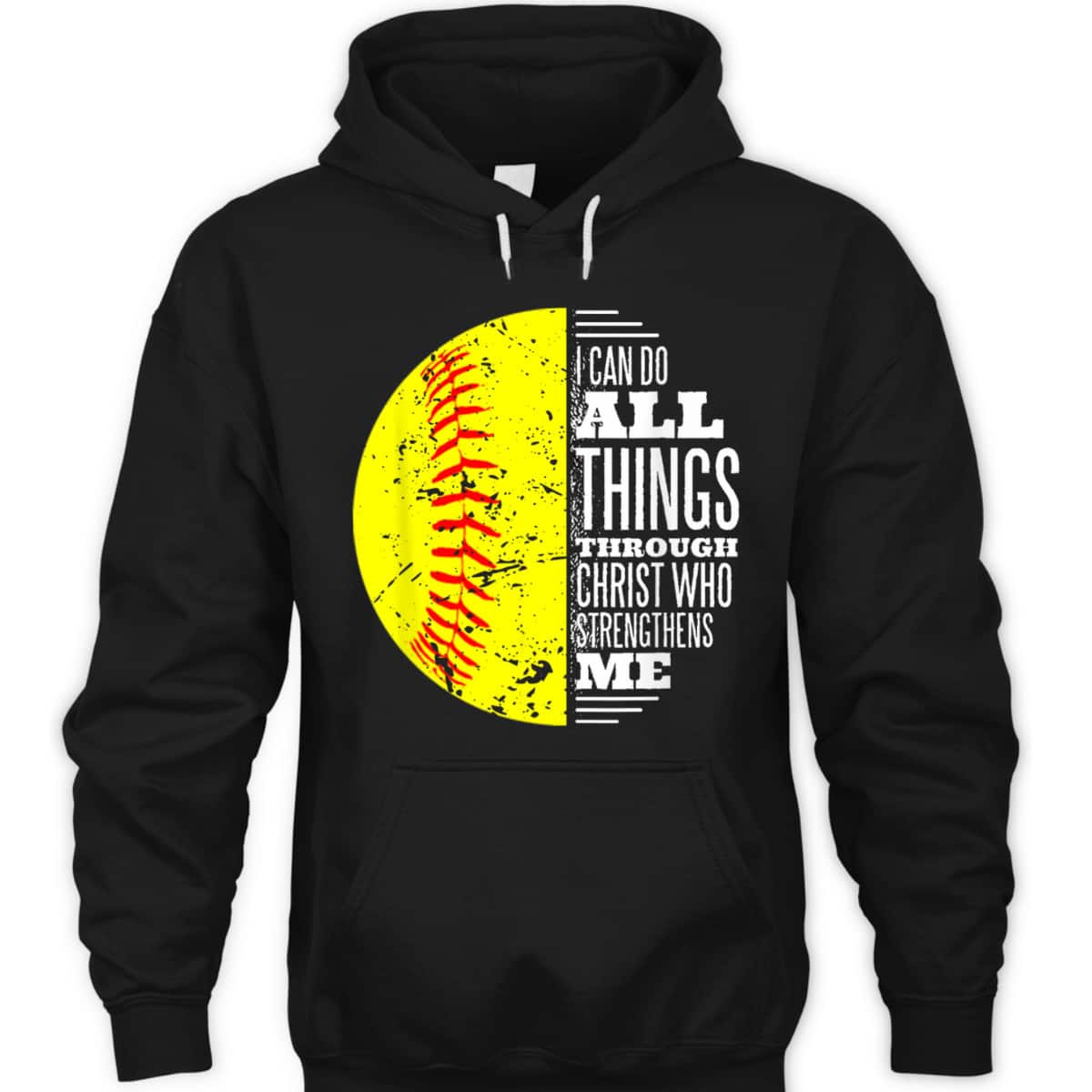 Christian Softball I Can Do All Things Through Christ Bible Verse T-Shirt Christian Softball I Can Do All Things Through Christ Bible Verse T-Shirt