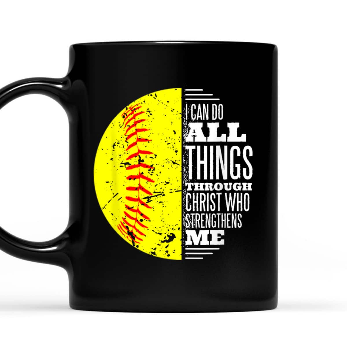 Christian Softball I Can Do All Things Through Christ Bible Verse T-Shirt Christian Softball I Can Do All Things Through Christ Bible Verse T-Shirt