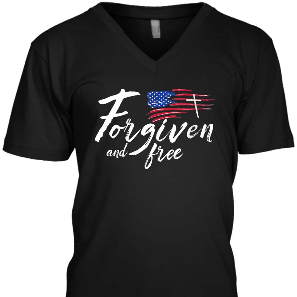 US Flag American Forgiven And Free 4th Of July Christian T-Shirt US Flag American Forgiven And Free 4th Of July Christian T-Shirt
