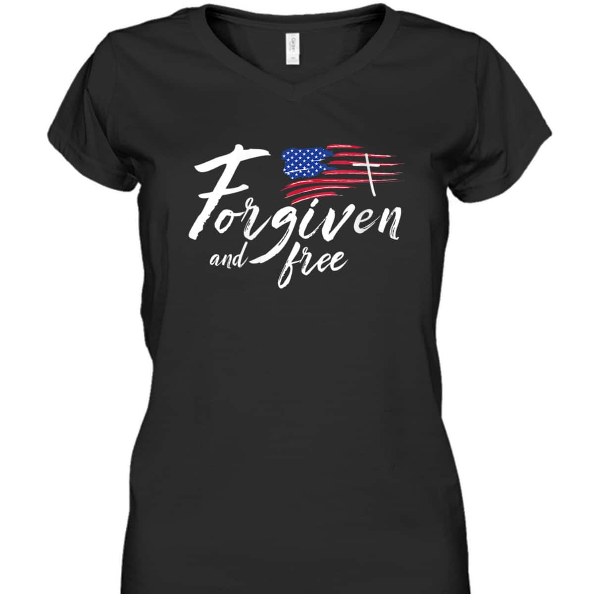 US Flag American Forgiven And Free 4th Of July Christian T-Shirt US Flag American Forgiven And Free 4th Of July Christian T-Shirt