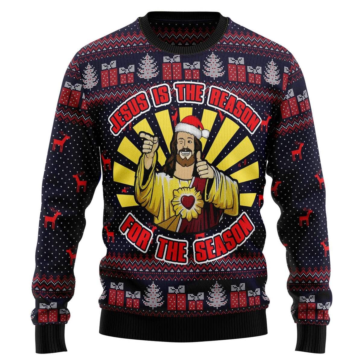 Jesus Is The Reason For The Season Funny Ugly Christmas Ugly Christmas Sweater Christian Religious Gift Jesus Is The Reason For The Season Funny Ugly Christmas Ugly Christmas Sweater Christian Religious Gift