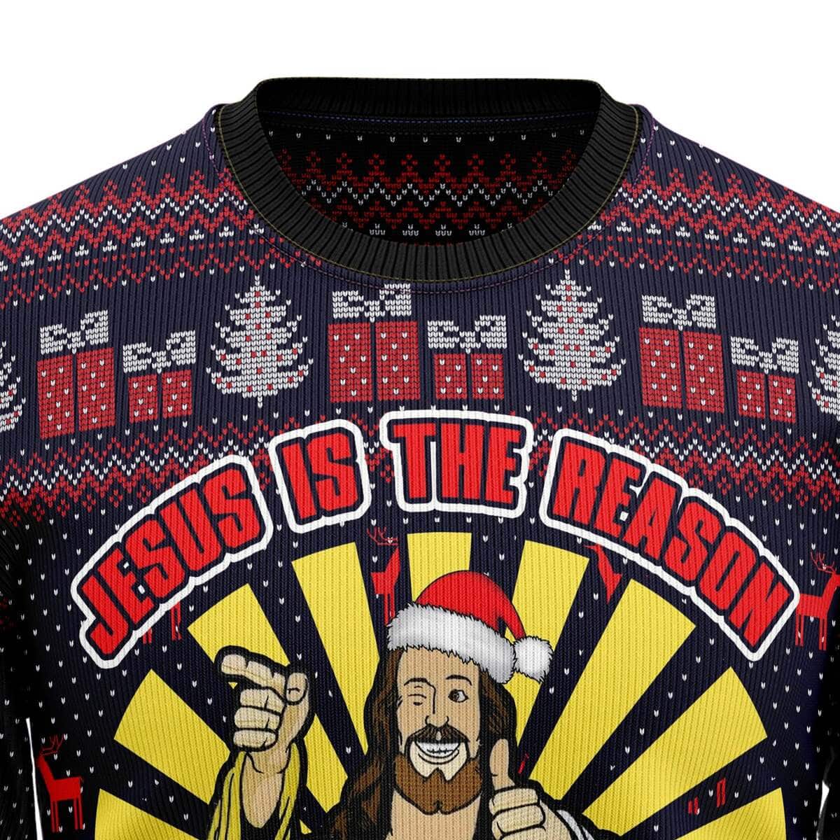 Jesus Is The Reason For The Season Funny Ugly Christmas Ugly Christmas Sweater Christian Religious Gift Jesus Is The Reason For The Season Funny Ugly Christmas Ugly Christmas Sweater Christian Religious Gift