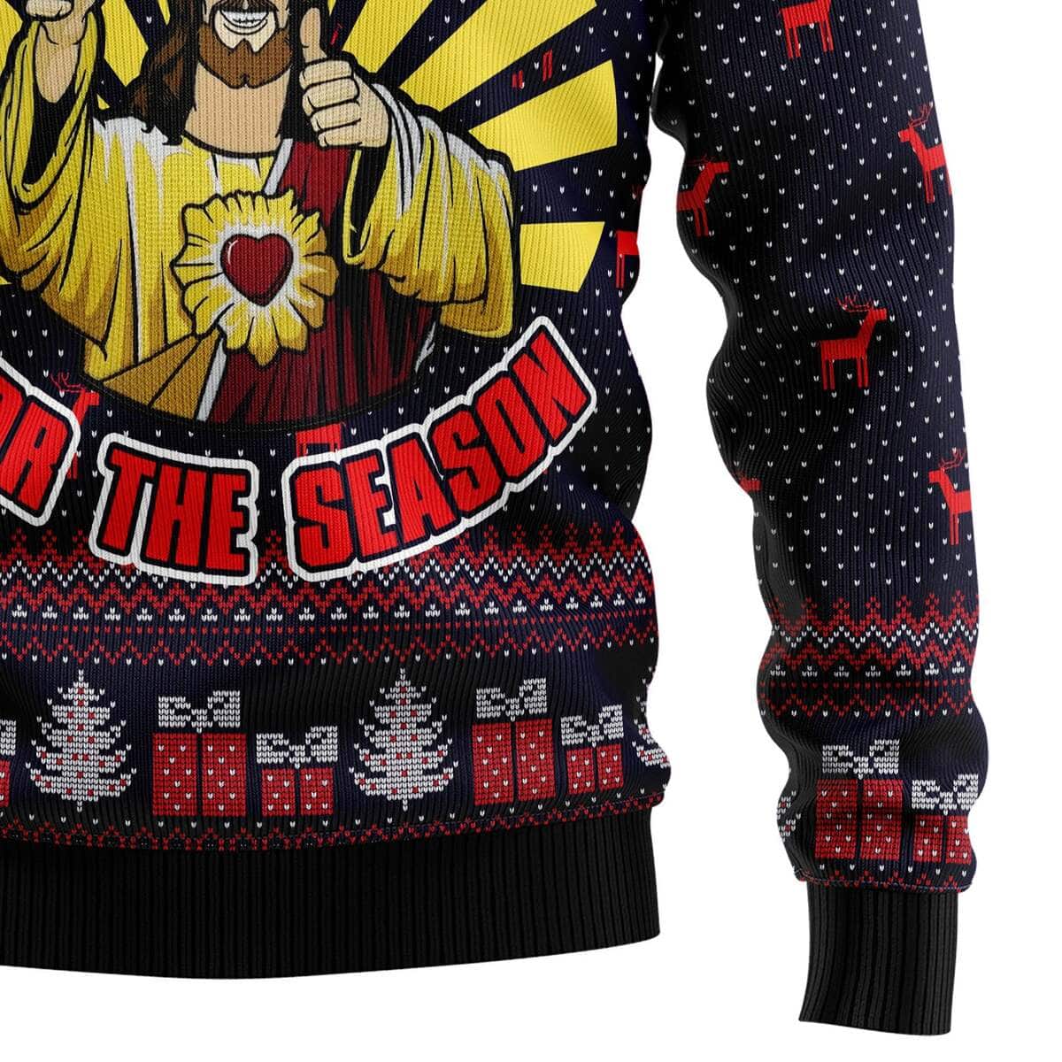Jesus Is The Reason For The Season Funny Ugly Christmas Ugly Christmas Sweater Christian Religious Gift Jesus Is The Reason For The Season Funny Ugly Christmas Ugly Christmas Sweater Christian Religious Gift