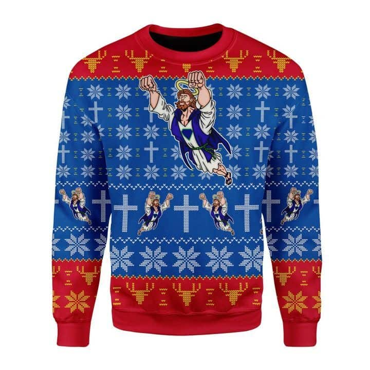 Super Jesus Ugly Christmas Ugly Christmas Sweater God Gifts Idea