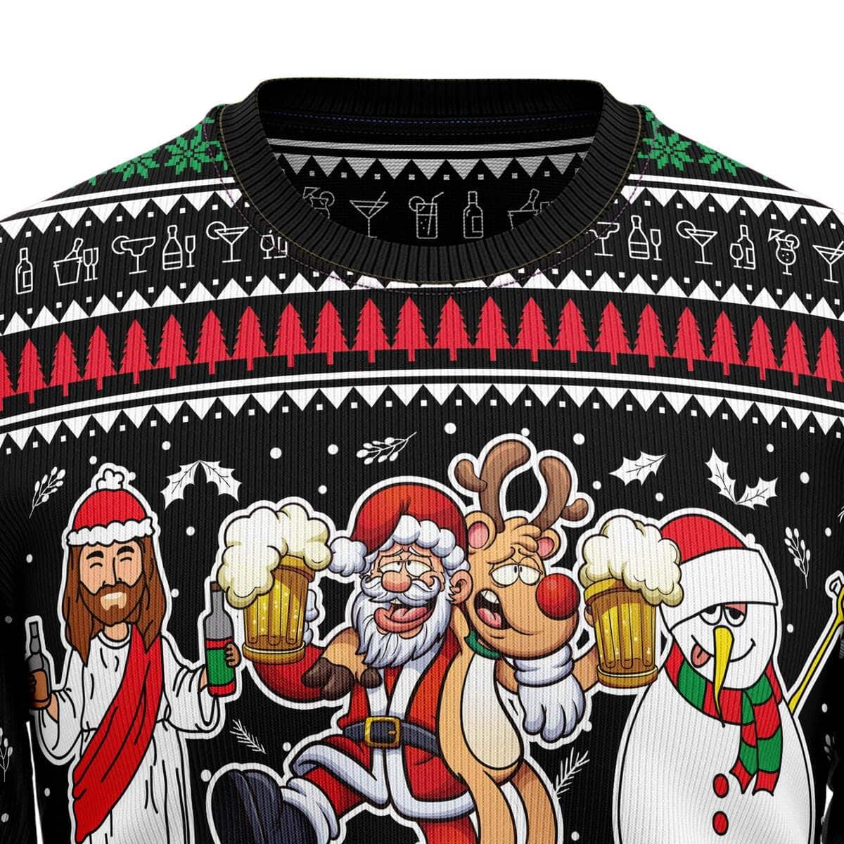 Santa Claus Jesus Friend Ugly Christmas Ugly Christmas Sweater Christian Religious Gift Santa Claus Jesus Friend Ugly Christmas Ugly Christmas Sweater Christian Religious Gift