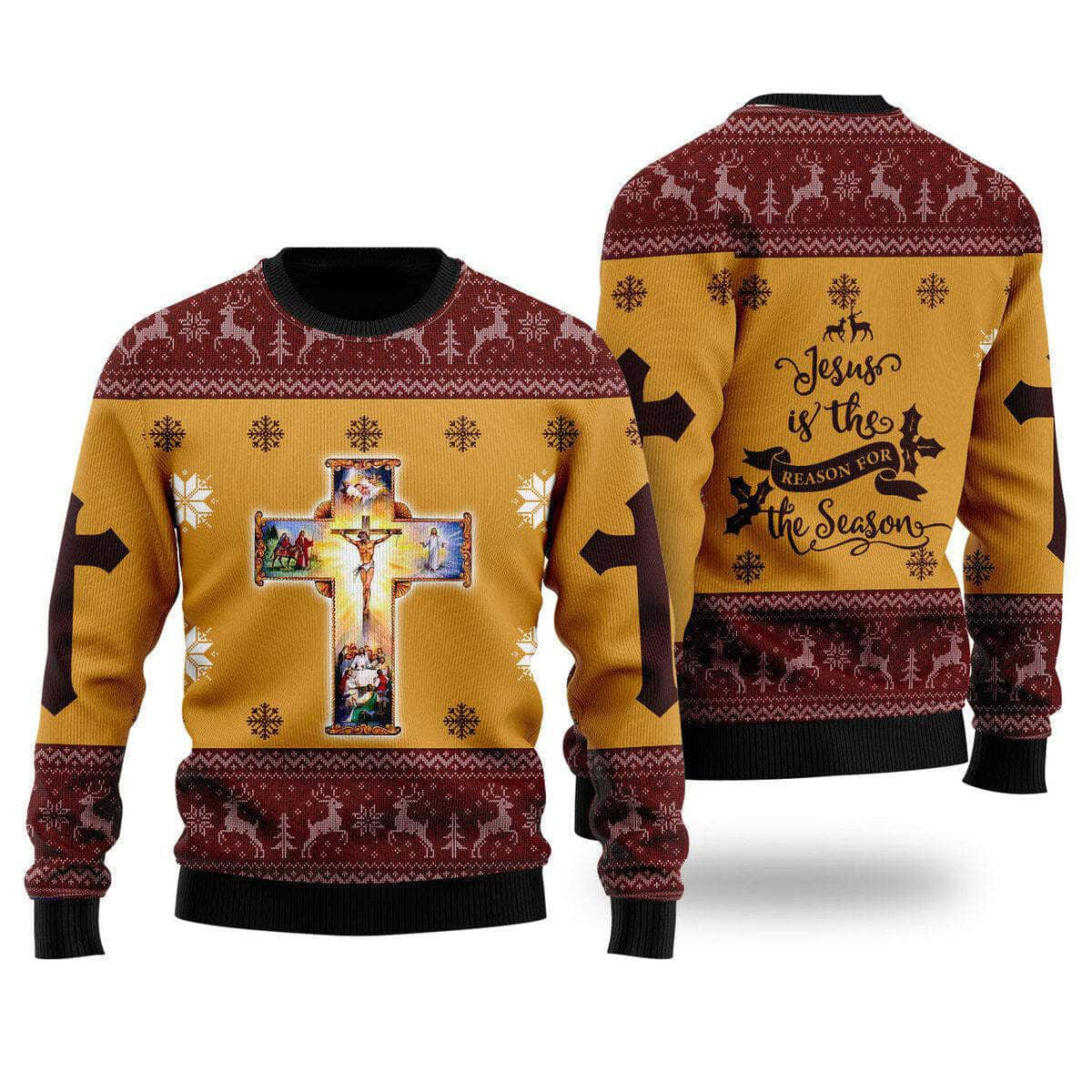 Jesus The Reason For The Season Christmas Ugly Christmas Ugly Christmas Sweater Christian Religious Gift