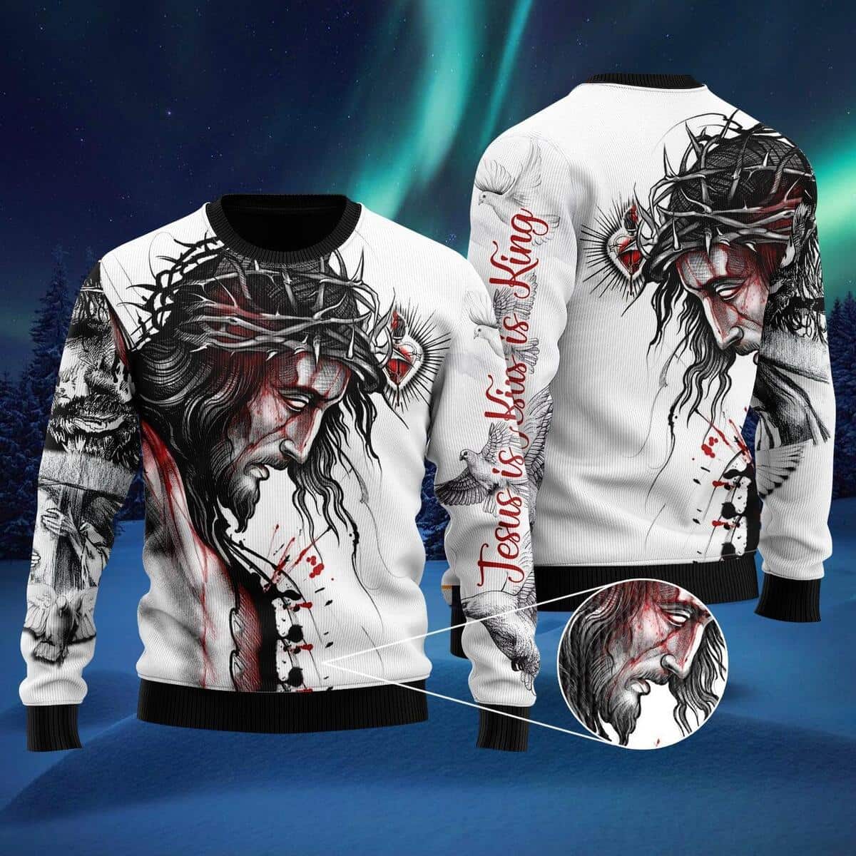 Jesus Is King Ugly Christmas Ugly Christmas Sweater Christian Religious Gift Jesus Is King Ugly Christmas Ugly Christmas Sweater Christian Religious Gift