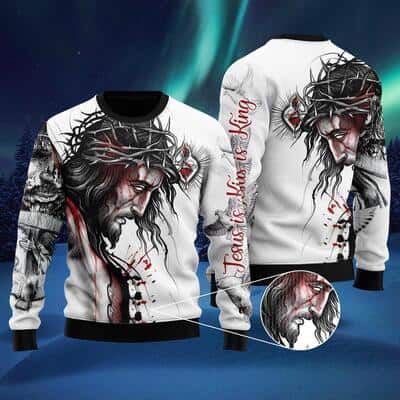 Jesus Is King Ugly Christmas Ugly Christmas Sweater Christian Religious Gift Jesus Is King Ugly Christmas Ugly Christmas Sweater Christian Religious Gift