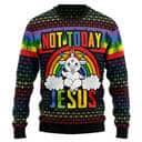 Lgbt Not Today Jesus Ugly Christmas Ugly Christmas Sweater Christian Religious Gift Lgbt Not Today Jesus Ugly Christmas Ugly Christmas Sweater Christian Religious Gift
