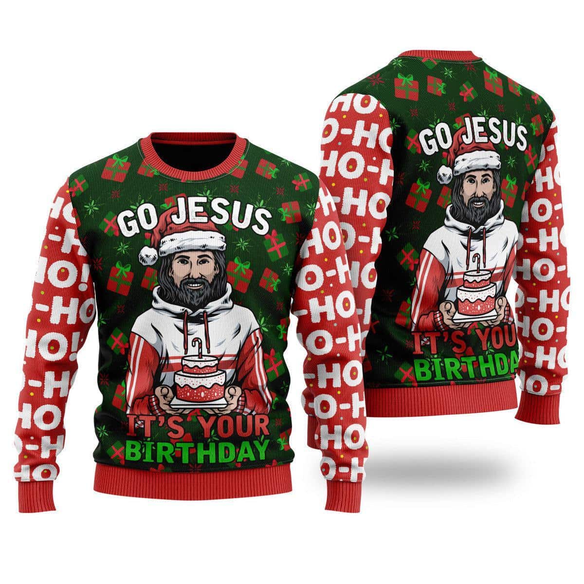 Jesus's Birthday Go Jesus Ugly Christmas Ugly Christmas Sweater God Gifts Idea Jesus's Birthday Go Jesus Ugly Christmas Ugly Christmas Sweater God Gifts Idea