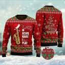 In Jesus Name I Play Saxophone Ugly Christmas Ugly Christmas Sweater Christian Religious Gift