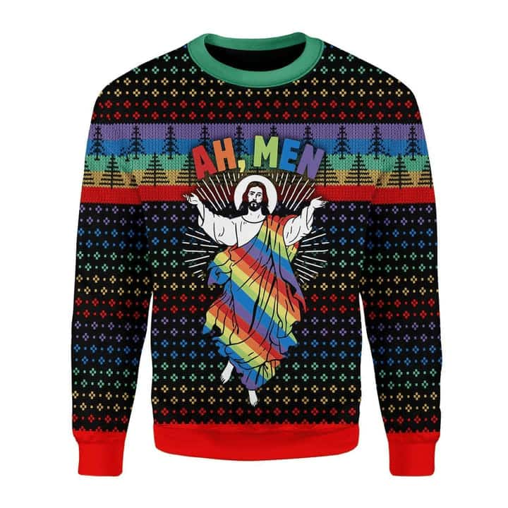 Funny Jesus LGBT Ugly Christmas Ugly Christmas Sweater Christian Religious Gift