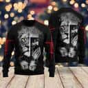 Christian Jesus And Lion Praying Ugly Christmas Ugly Christmas Sweater Christian Religious Gift Christian Jesus And Lion Praying Ugly Christmas Ugly Christmas Sweater Christian Religious Gift