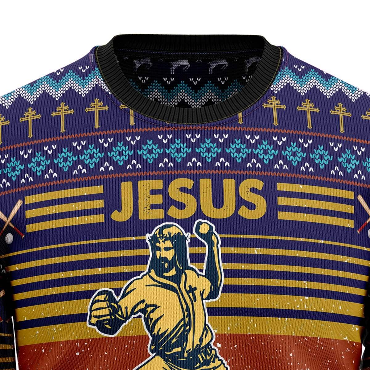 Baseball Jesus Save Ugly Christmas Ugly Christmas Sweater Christian Religious Gift Baseball Jesus Save Ugly Christmas Ugly Christmas Sweater Christian Religious Gift