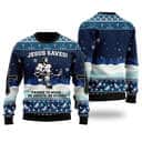 Jesus Saves Hockey He Shoots He Scores Ugly Christmas Ugly Christmas Sweater Christian Religious Gift Jesus Saves Hockey He Shoots He Scores Ugly Christmas Ugly Christmas Sweater Christian Religious Gift