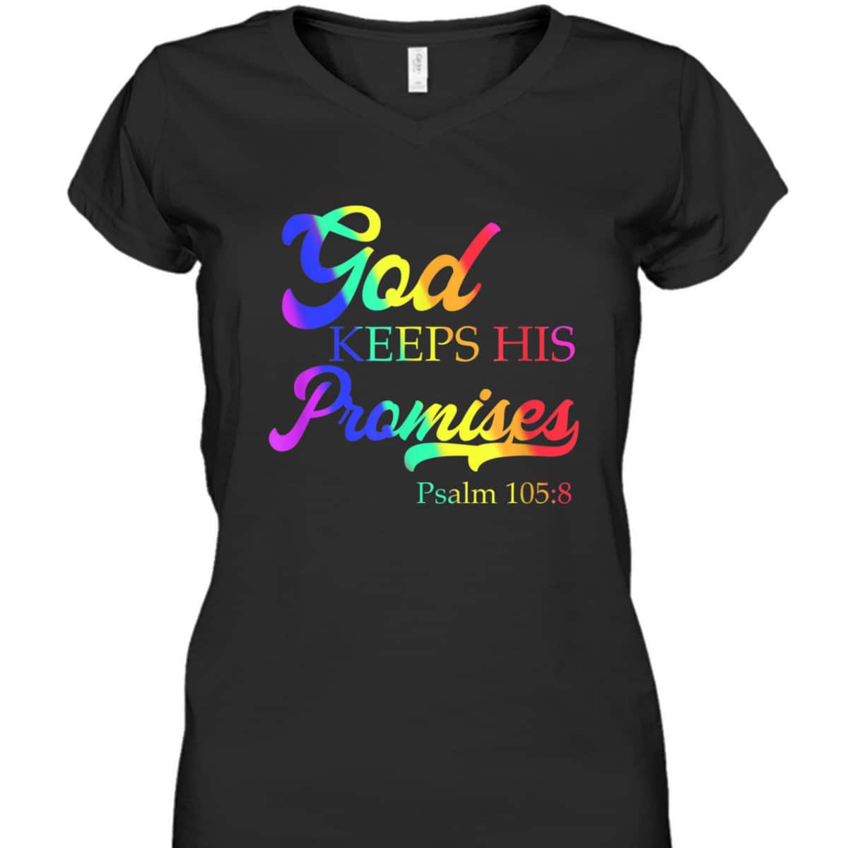 God Keeps His Promises Psalm 1058 Christian Rainbow T-Shirt