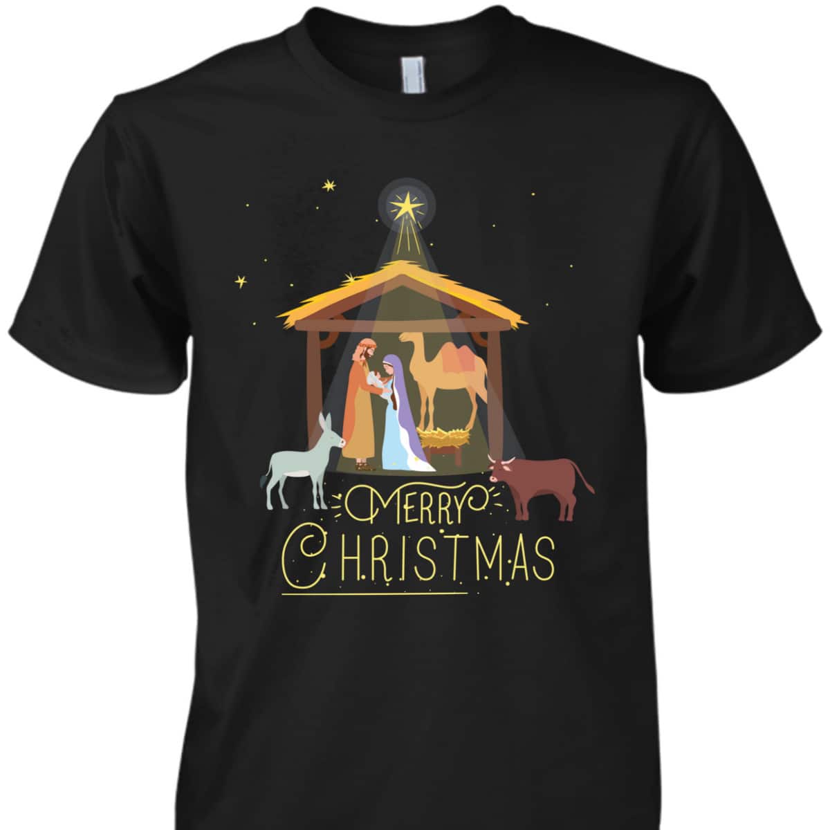 Merry Christmas Nativity Scene Baby Jesus Christian T-Shirt Merry Christmas Nativity Scene Baby Jesus Christian T-Shirt