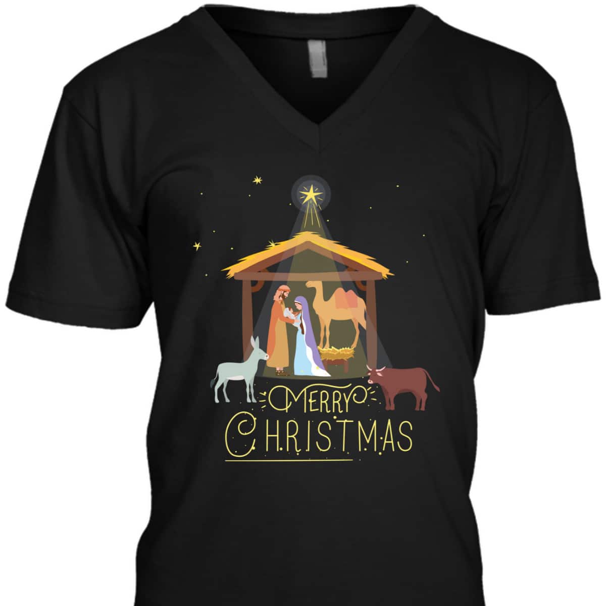 Merry Christmas Nativity Scene Baby Jesus Christian T-Shirt Merry Christmas Nativity Scene Baby Jesus Christian T-Shirt