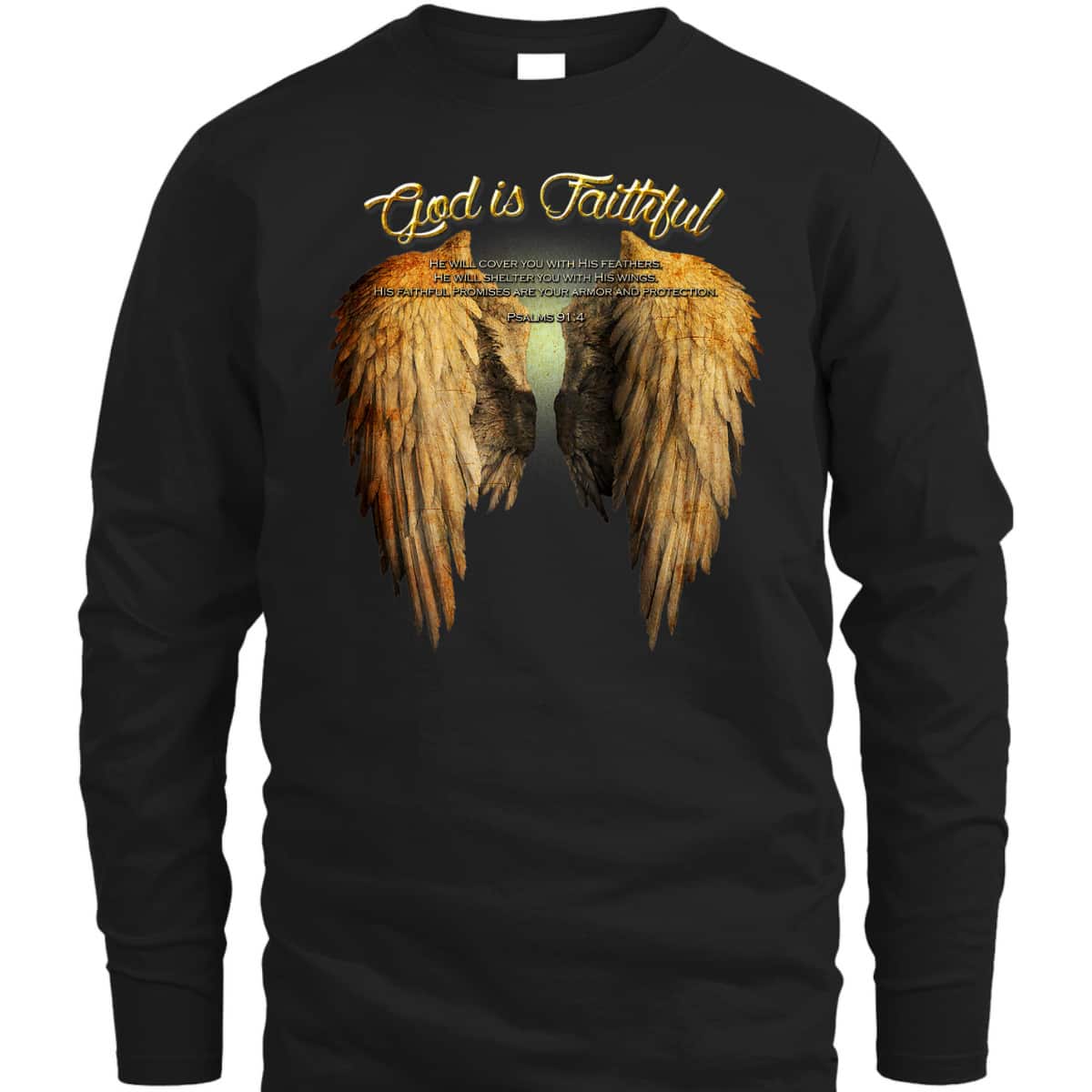 God Is Faithful Christian Scripture Angel Wings T-Shirt God Is Faithful Christian Scripture Angel Wings T-Shirt