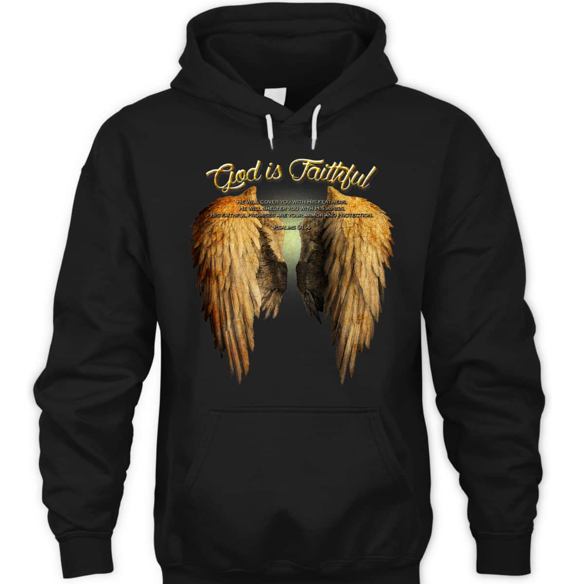 God Is Faithful Christian Scripture Angel Wings T-Shirt