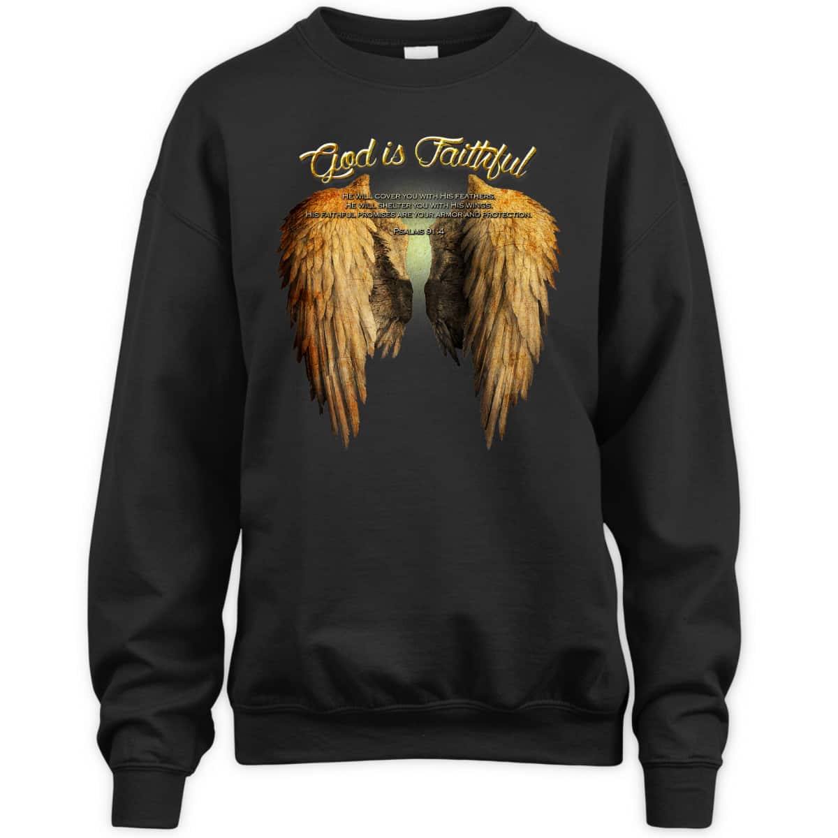 God Is Faithful Christian Scripture Angel Wings T-Shirt God Is Faithful Christian Scripture Angel Wings T-Shirt