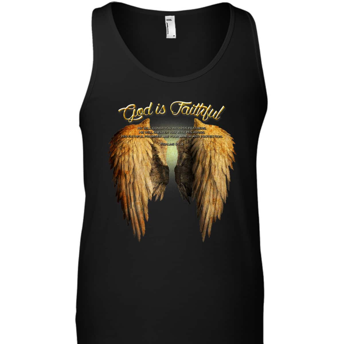 God Is Faithful Christian Scripture Angel Wings T-Shirt