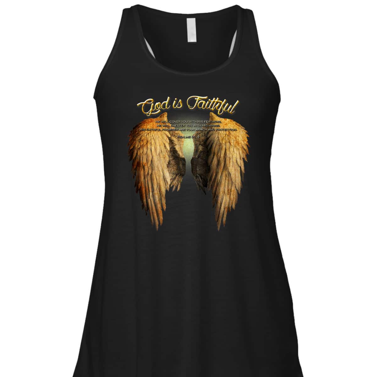 God Is Faithful Christian Scripture Angel Wings T-Shirt God Is Faithful Christian Scripture Angel Wings T-Shirt