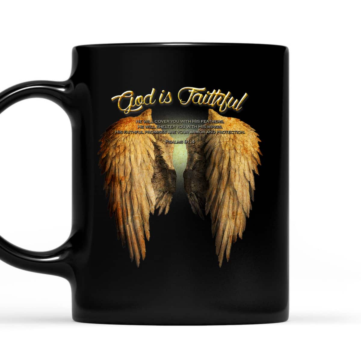 God Is Faithful Christian Scripture Angel Wings T-Shirt God Is Faithful Christian Scripture Angel Wings T-Shirt