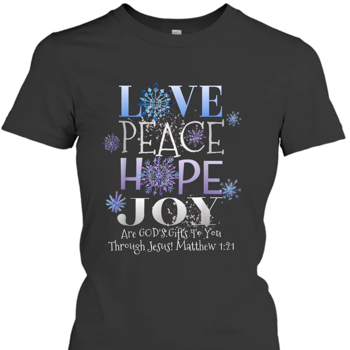 Christmas Bible Verse Love Peace Hope Joy Christian Bible Verse T-Shirt Christmas Bible Verse Love Peace Hope Joy Christian Bible Verse T-Shirt
