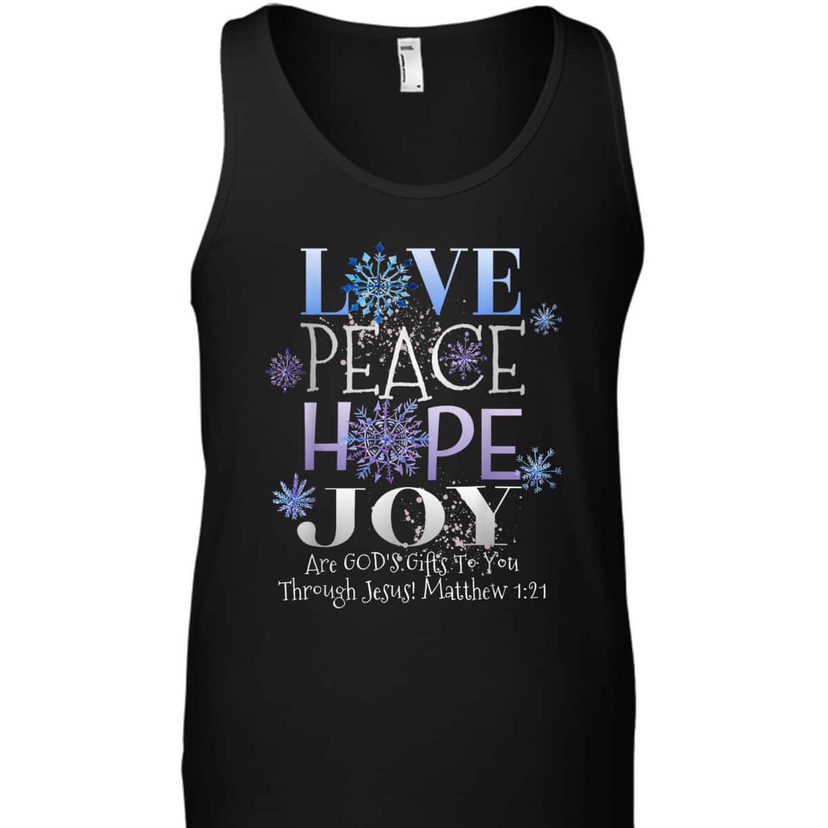 Christmas Bible Verse Love Peace Hope Joy Christian Bible Verse T-Shirt