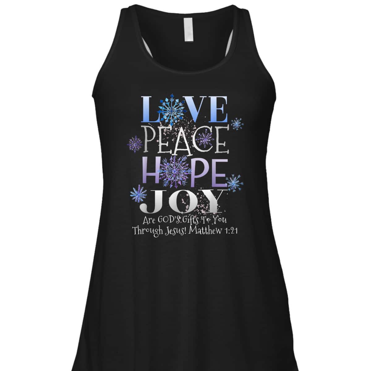 Christmas Bible Verse Love Peace Hope Joy Christian Bible Verse T-Shirt