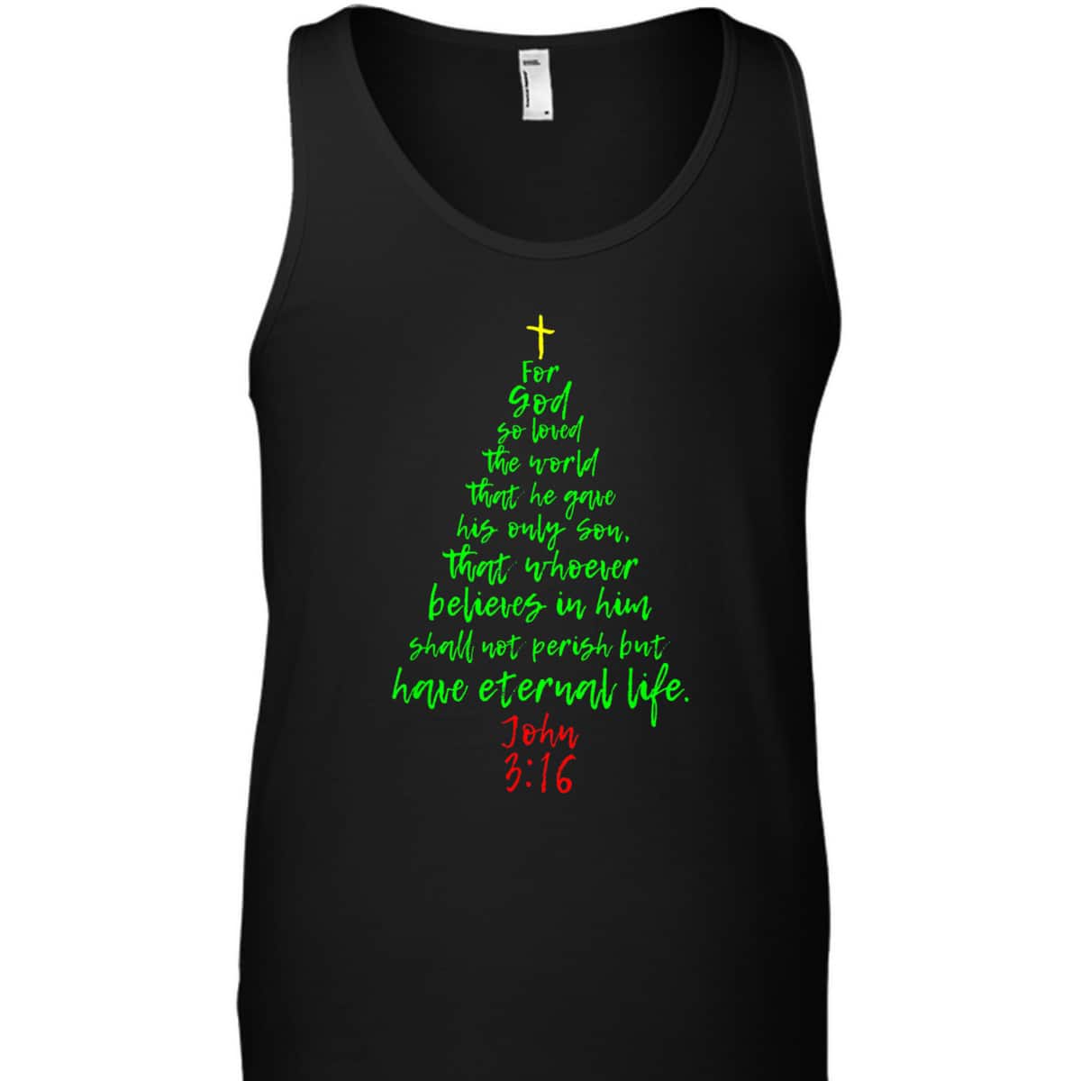 Christmas Pine Tree Bible Verse Christian Bible Verse John 3:16 T-Shirt Christmas Pine Tree Bible Verse Christian Bible Verse John 3:16 T-Shirt