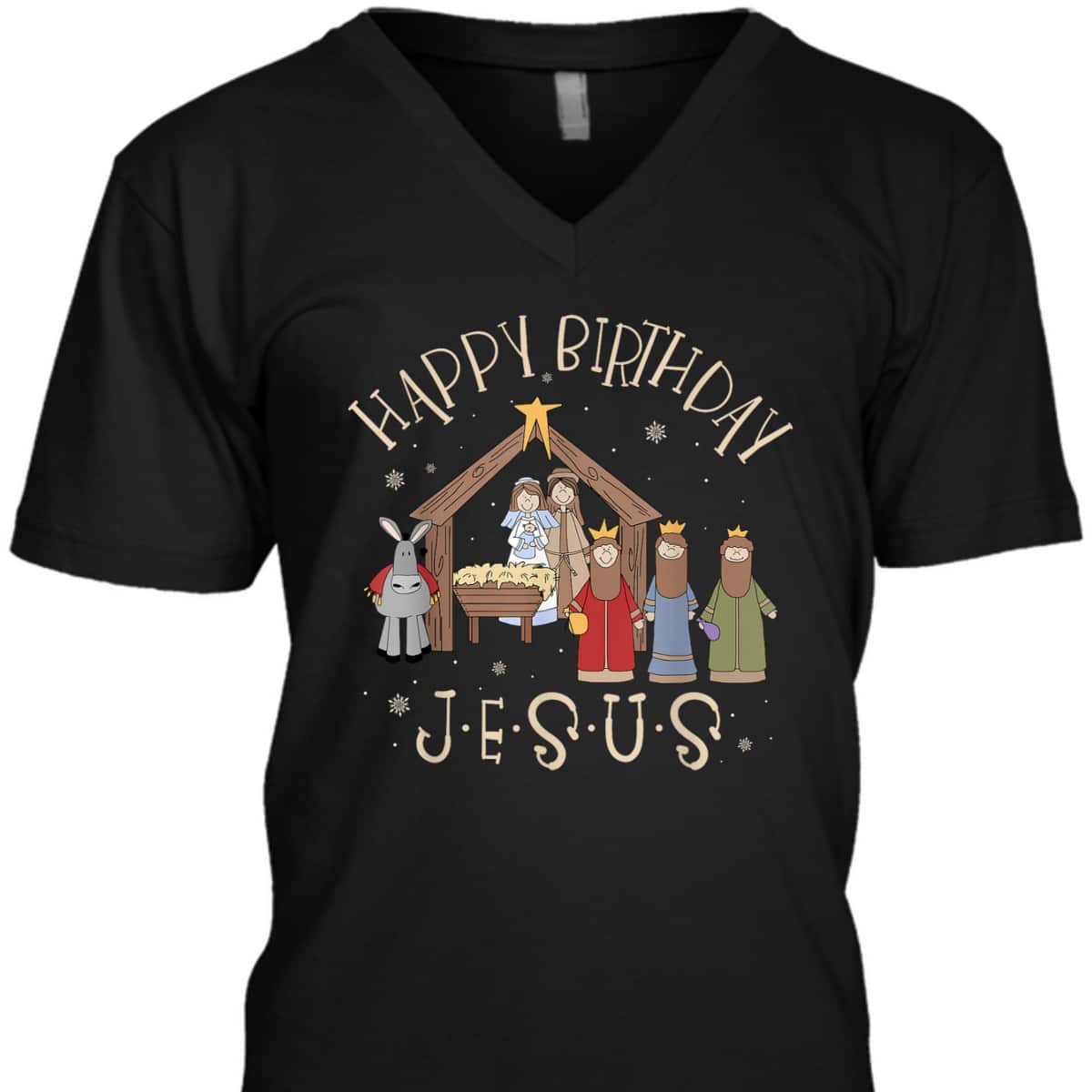 Nativity Happy Birthday Jesus Christmas Nativity Christian T-Shirt Nativity Happy Birthday Jesus Christmas Nativity Christian T-Shirt