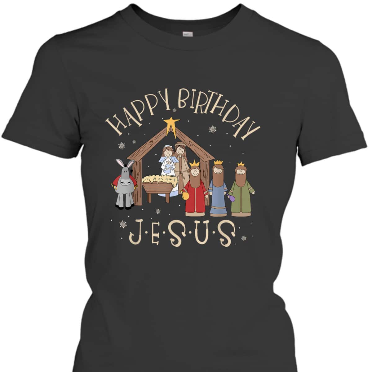 Nativity Happy Birthday Jesus Christmas Nativity Christian T-Shirt Nativity Happy Birthday Jesus Christmas Nativity Christian T-Shirt