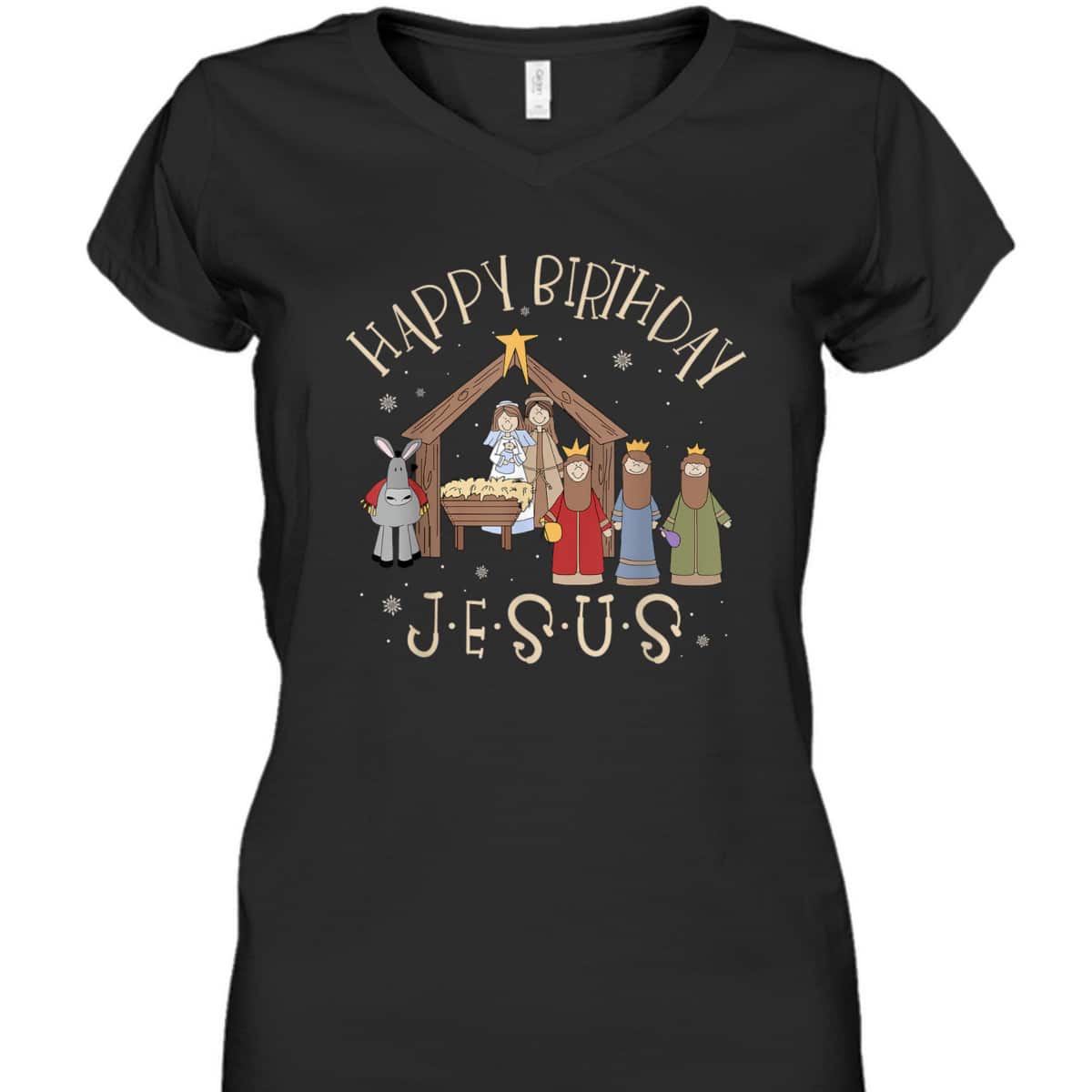 Nativity Happy Birthday Jesus Christmas Nativity Christian T-Shirt Nativity Happy Birthday Jesus Christmas Nativity Christian T-Shirt